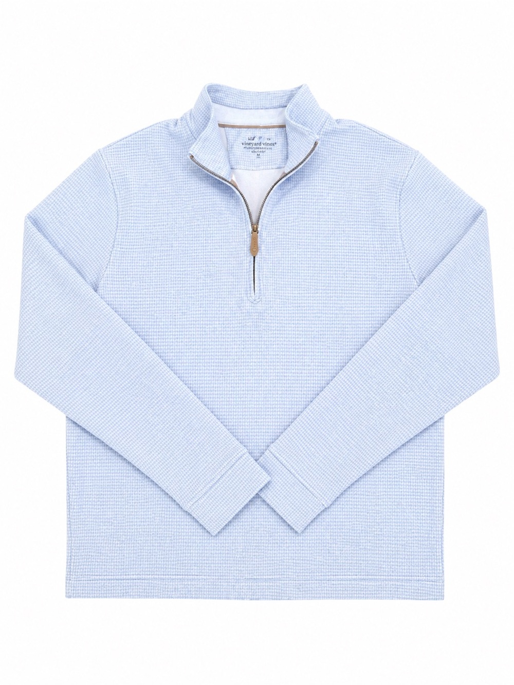 NWOT Vineyard Vines Light Blue On the Go Bluffs Quarter-Zip top LARGE